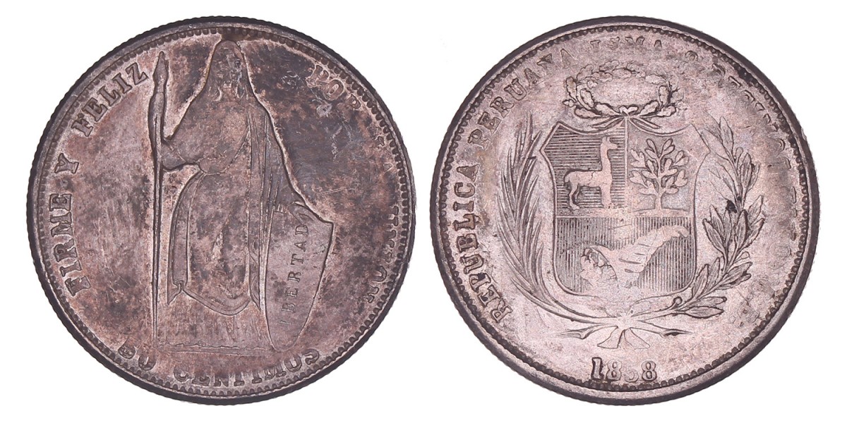 Peru. 50 Centimos. 1858.
