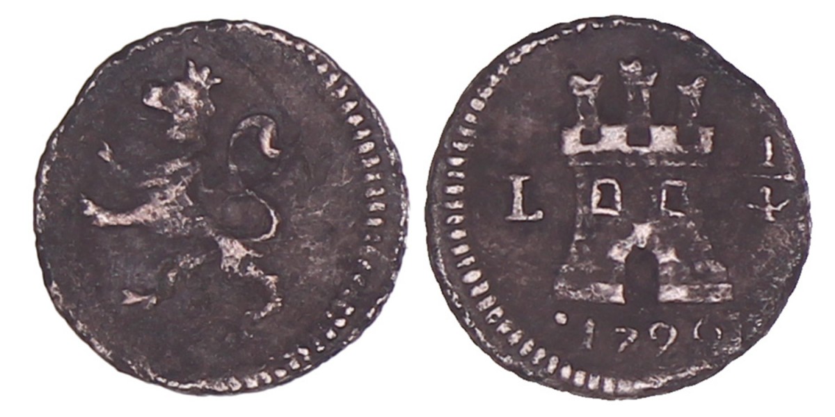 Spanish colony. Charles IV. ¼ Real. 1796.