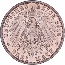 German states. Prussia. Wilhelm II. 3 Mark. 1912 A.