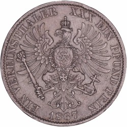 German states. Prussia. Wilhelm I. Thaler. 1867 A.