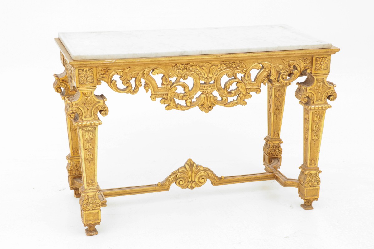Een neo-Louis XIV stijl wandtafel, Frankrijk, 1e helft 20e eeuw.