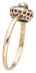 BWG 10K geelgouden entourage ring met roos geslepen diamant.