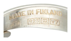 Matti J. Hyvärinnen sterling zilveren Finse jaren '70 design ring met amethist.
