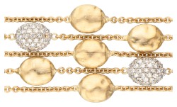 Marco Bicego 18K geelgouden vijfrijige 'Siviglia' armband met diamant.