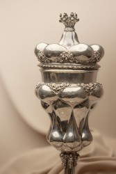Zilveren ananas beker / pronkbeker, J.H. Werner, Berlijn ca. 1900.