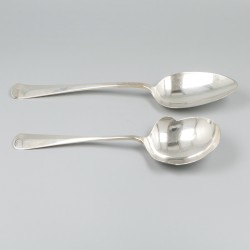 Aardappel-lepel & groentelepel Haags lofje zilver.