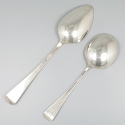 Aardappel-lepel & groentelepel Haags lofje zilver.