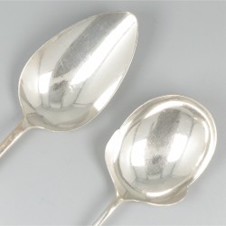 Aardappel-lepel & groentelepel Haags lofje zilver.