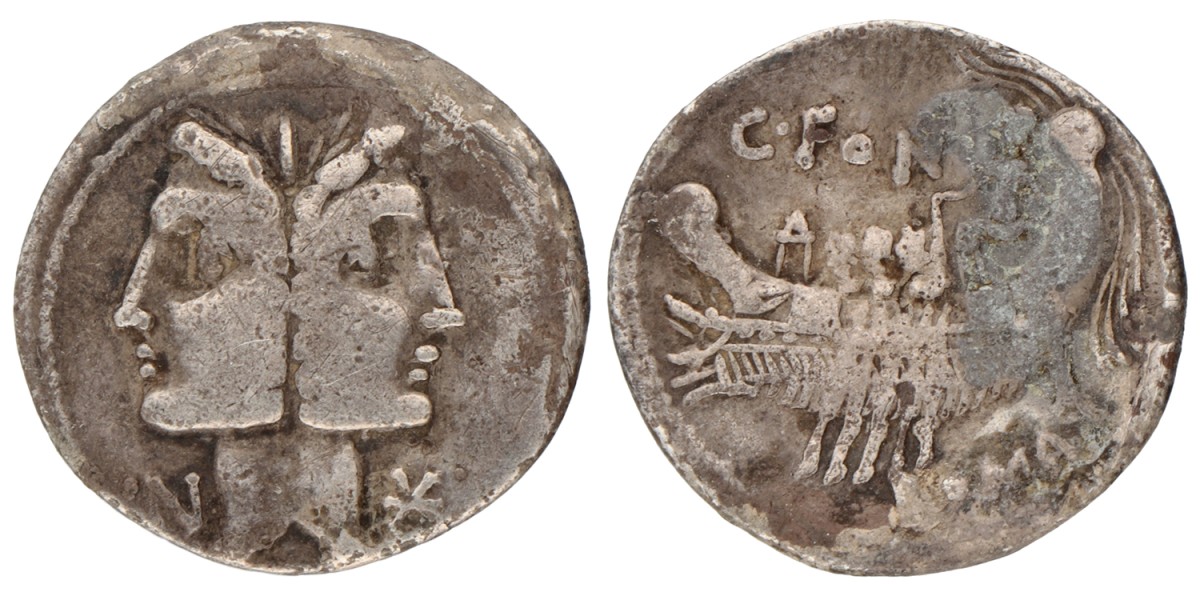 Roman Republic. C. Fonteius. Denarius. N.D. (109 BC).