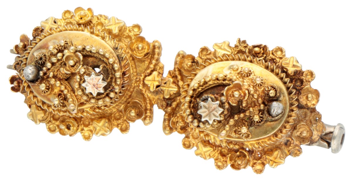 14K Geelgouden antieke samengestelde broche.