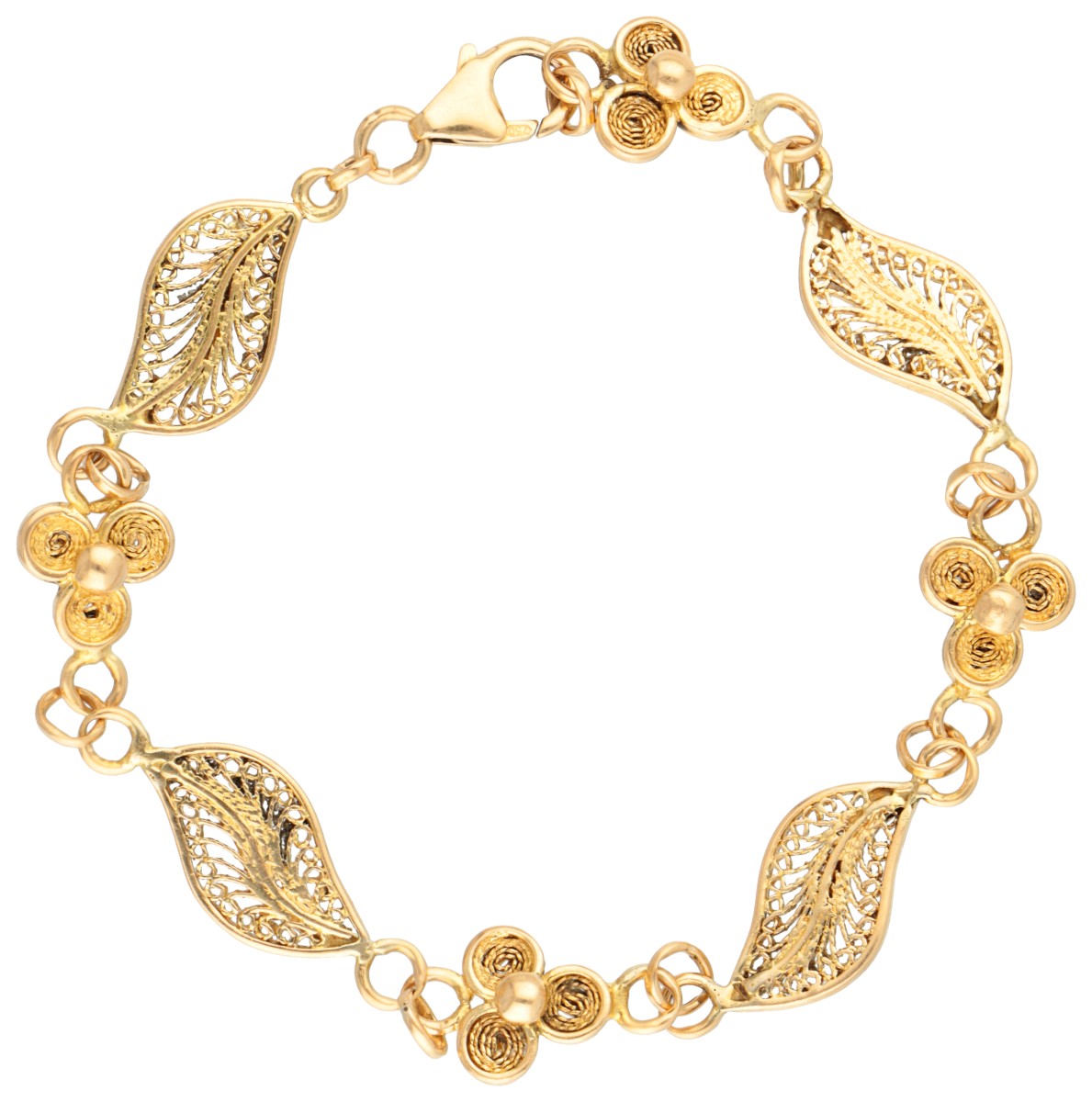 14K Geelgouden filigrain armband.