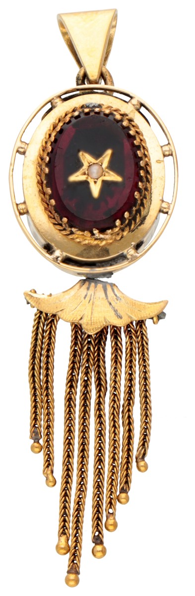 14K Geelgouden antieke hanger met baardje.