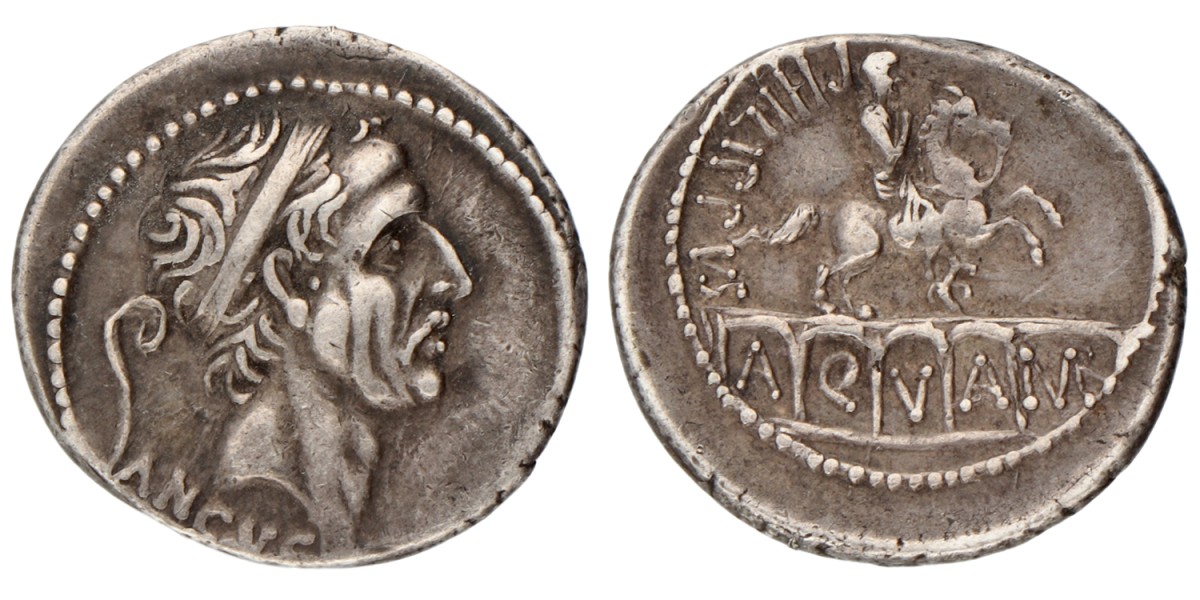 Roman Republic. L. Marcius Philippus. Denarius. N.D. (56 BC).
