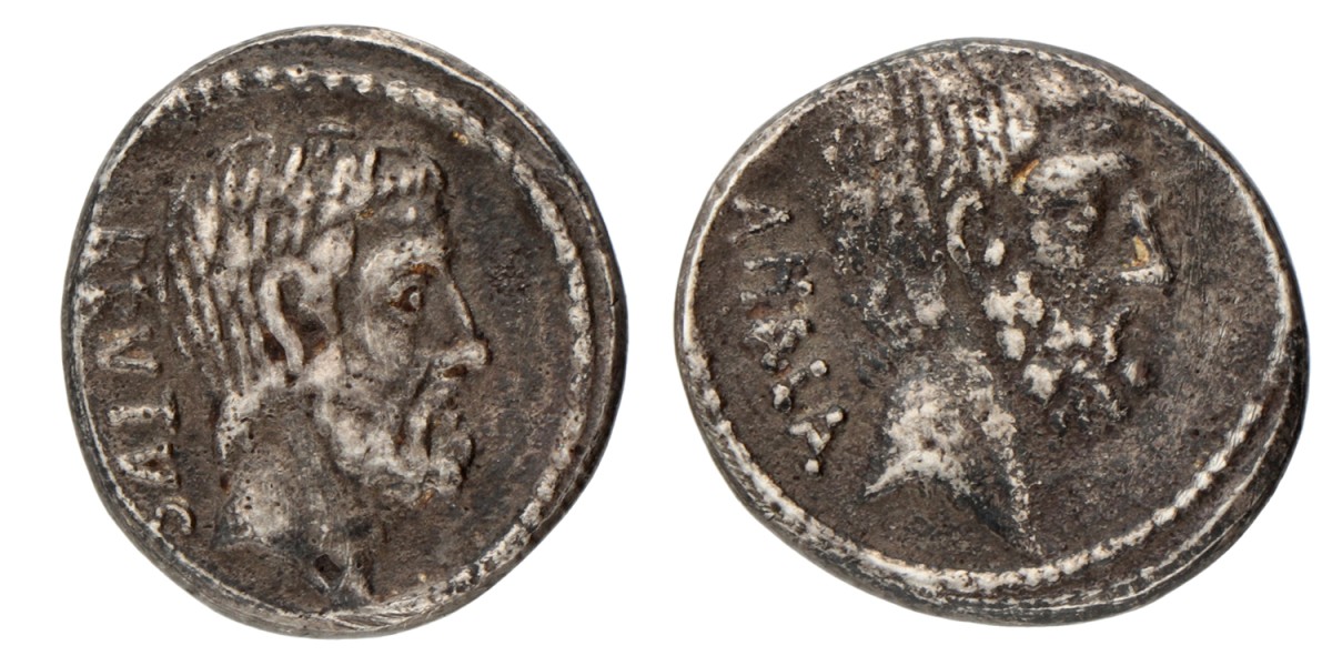 Roman Republic. Marcus Junius Brutus. Denarius. N.D. (54 BC).