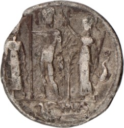 Roman Republic. Cn. Cornelius Blasius. Denarius. N.D. (112 - 111 BC).