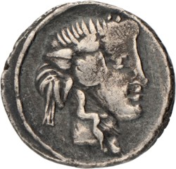 Roman Republic. Q. Titius. Denarius. N.D. (90 BC).