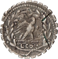Roman Republic. L. Aurelius Cotta. Denarius. N.D. (105 BC).
