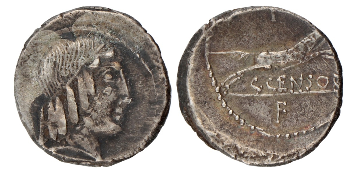 Roman Republic. C. Marcius Censorinus. Denarius. ND (88 BC).