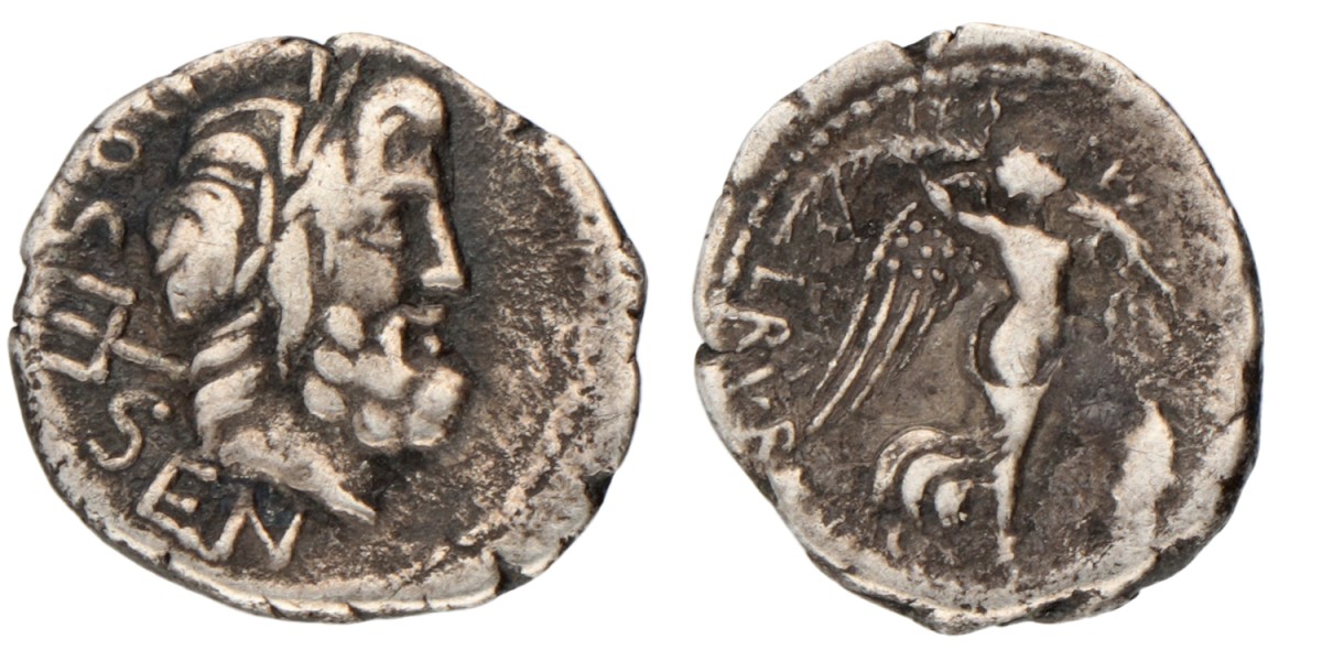Roman Republic. L. Rubrius Dossenus. Quinar. N.D. (87 BC).
