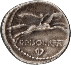 Roman Republic. C. Calpurnius Piso Frugi. Denarius. N.D (67 BC).