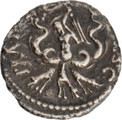 Roman Republic. Sextus Pompeius Pius. Denarius. N.D. (46 - 36 BC).