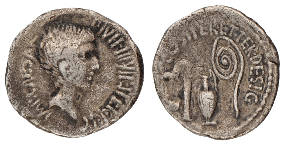 Roman Republic. Octavianus. Denarius. N.D. (37 BC).