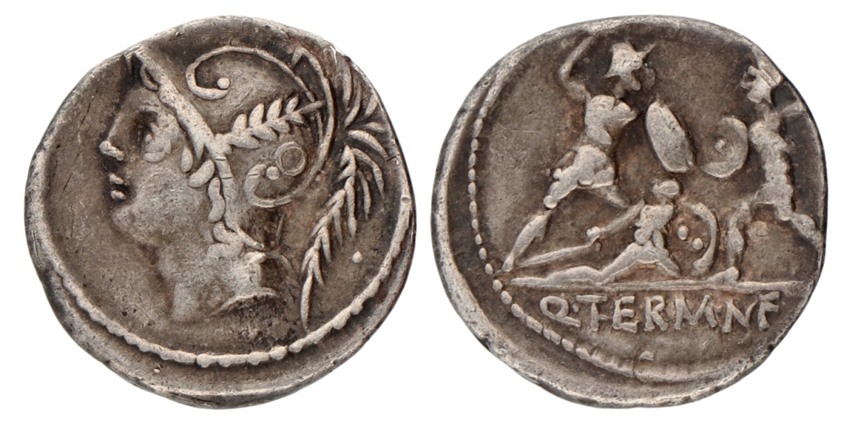 Roman Republic. Q. Thermus. Denarius. N.D. (103 BC).