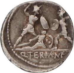Roman Republic. Q. Thermus. Denarius. N.D. (103 BC).