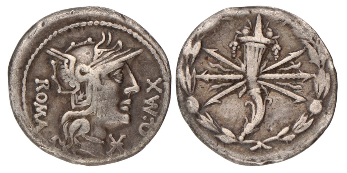 Roman Republic. Q. Fabius Maximus. Denarius. N.D. (127 BC).