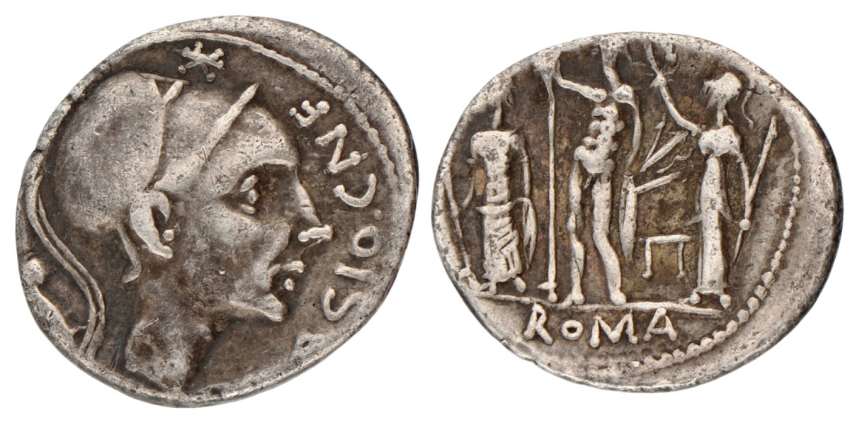 Roman Republic. Cn. Cornelius Blasio. Denarius. N.D. (112 - 111 BC).