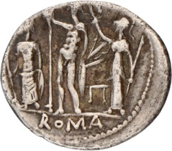 Roman Republic. Cn. Cornelius Blasio. Denarius. N.D. (112 - 111 BC).