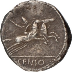 Roman Republic. C. Marsius Censorinus. Denarius. N.D. (88 BC).