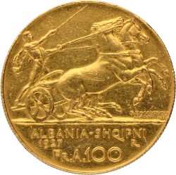 Albania. Kingdom. Zog. 100 Franga Ari. 1927 R.