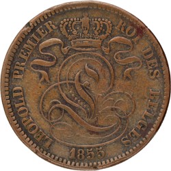 Belgium. Leopold I. 10 Centimes. 1855.