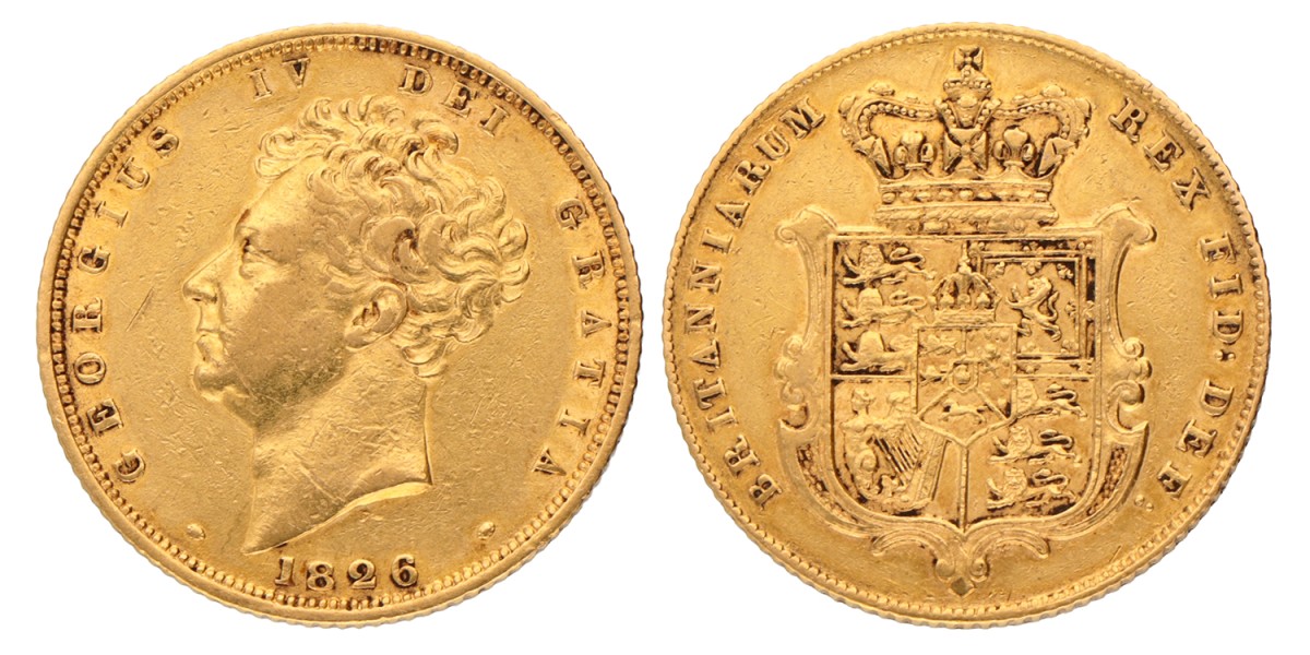 Great Britain. George IV. Sovereign. 1826.