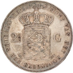 2½ Gulden. Willem II. 1848. Zeer Fraai / Prachtig.