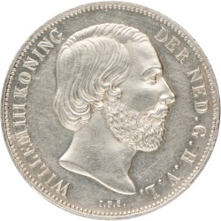 1 Gulden. Willem III. 1860. UNC -.