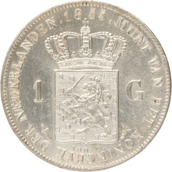 1 Gulden. Willem III. 1855. UNC -.