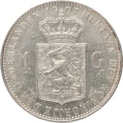 1 Gulden. Wilhelmina. 1907. Prachtig -.