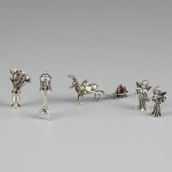 5-delig lot miniaturen zilver.