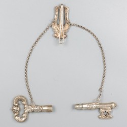 Breipenhouder "sleutel", zilver.