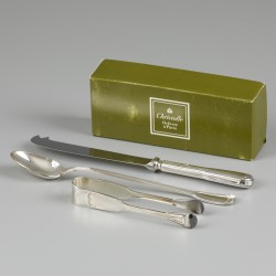 Christofle 3-delig lot, model Chinon, verzilverd.