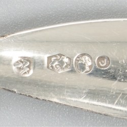 12-delige set koffielepels zilver.