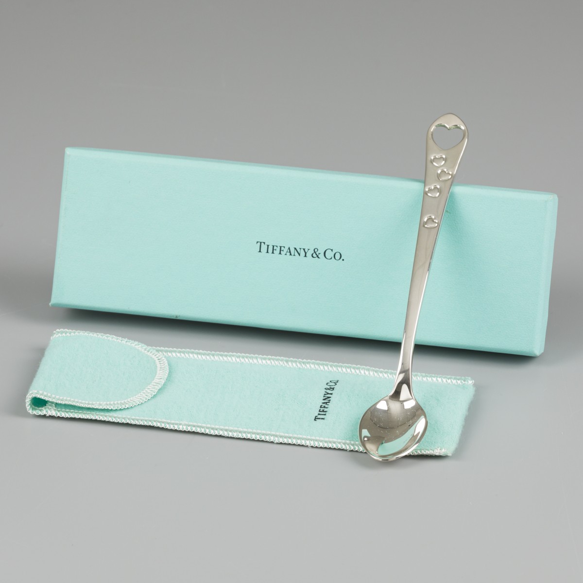 Tiffany & Co. babylepel "harten", zilver.