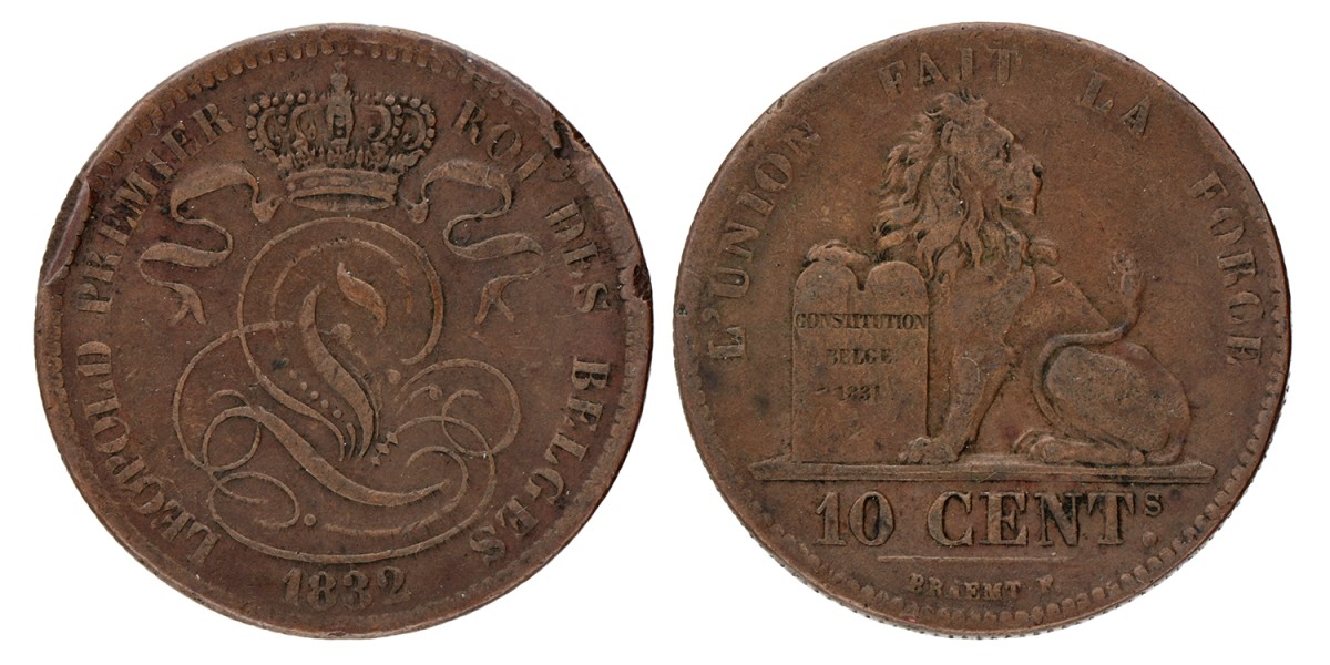 Belgium. Leopold I. 10 Centimes. 1832.