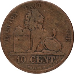 Belgium. Leopold I. 10 Centimes. 1847/37 without point.