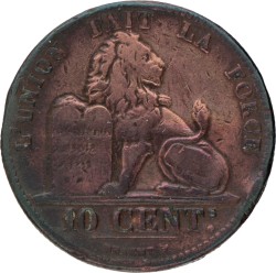 No reserve - Belgium. Leopold I. 10 Centimes. 1833.