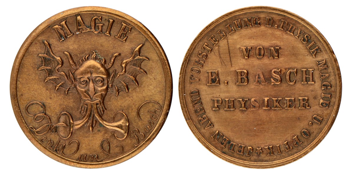 Sweden. Stockholm. N.D. (Late 19th century). Commercial token for E. Basch's magic show.