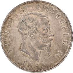 Italy. Kingdom. Vittorio Emanuele II. 5 Lire. 1873.