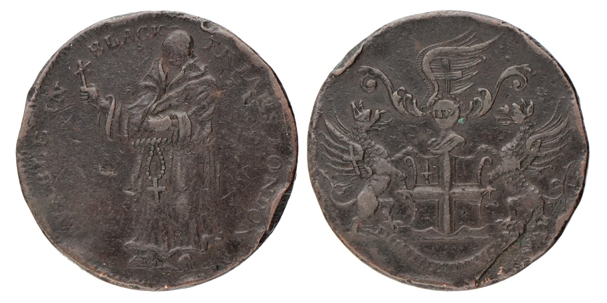 Great Britain. Middlesex. N.D. (Around 1790s). Blackfriars Halfpenny token.